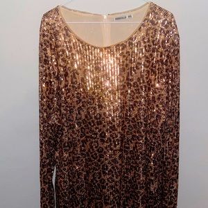 Sequins leopard print dress